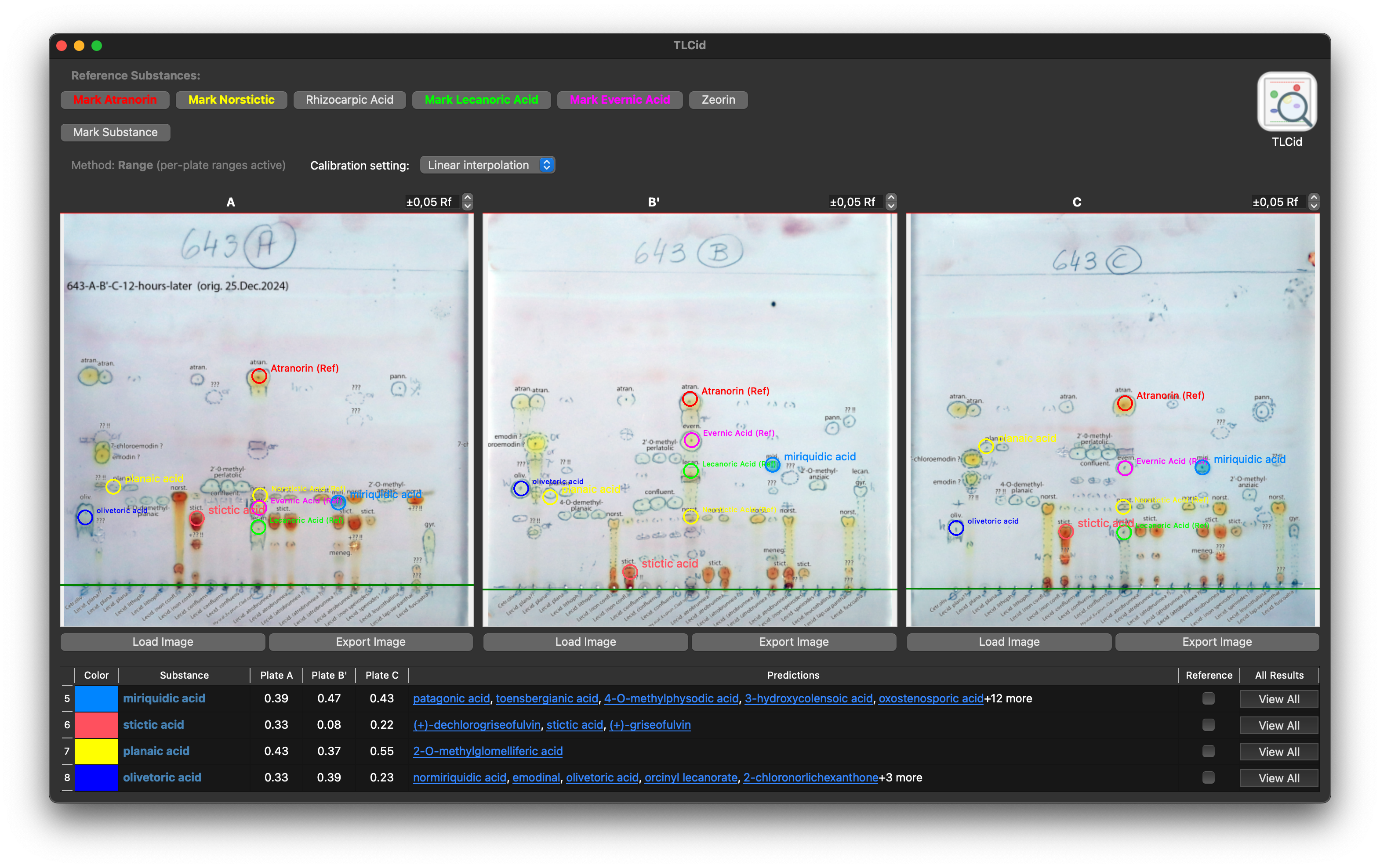 TLCid application screenshot
